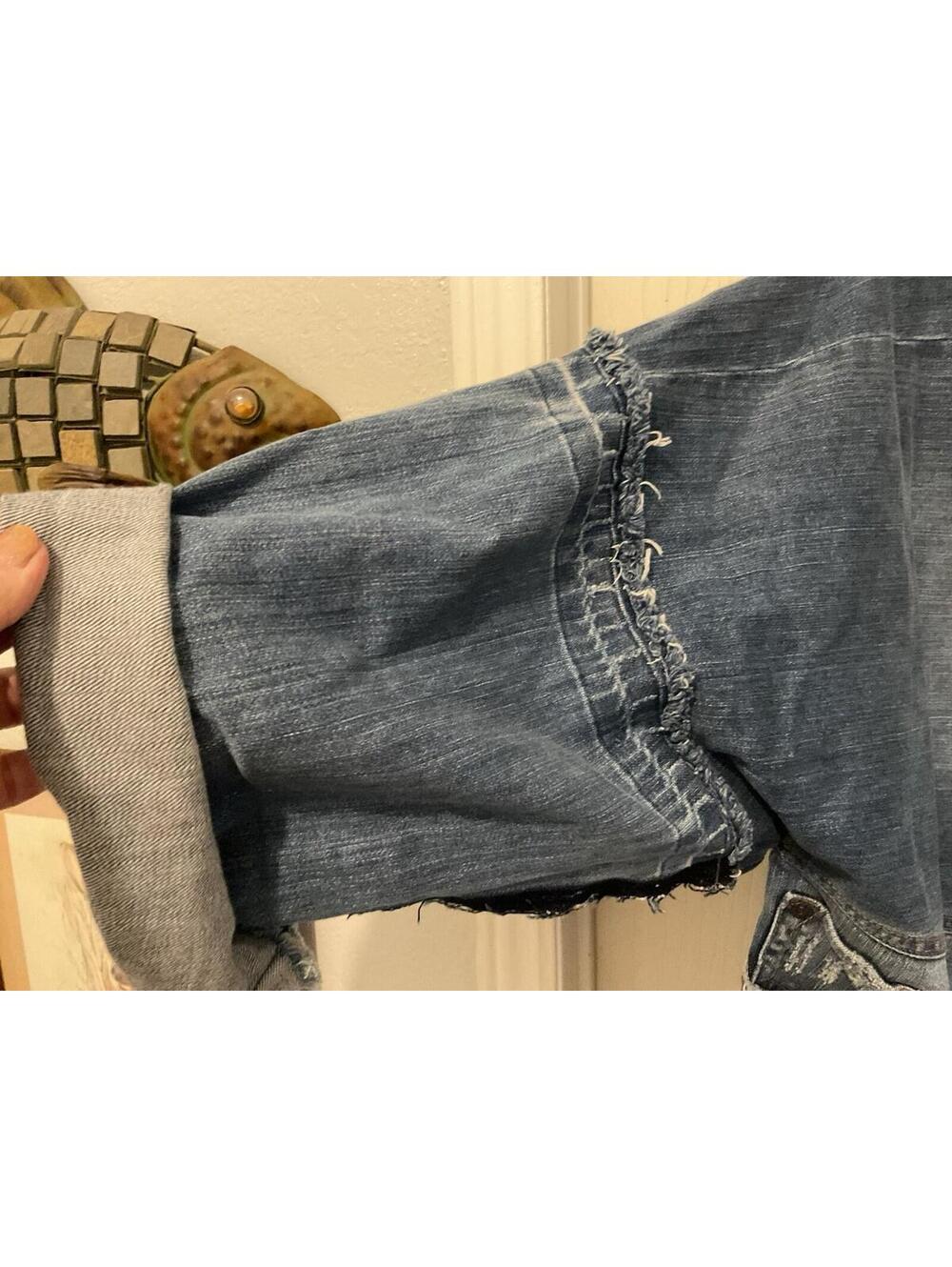 True Religion Washed Blue Oversized Denim Jacket - Picture 6 of 10